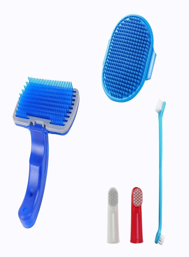 REGIIS 4-in-1 Pet Grooming and Dental Kit - Brush, Scrubber, and Toothbrush Set for Pets, Pack of 3 - Image 1